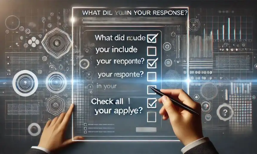 what did you include in your response? check all that apply.